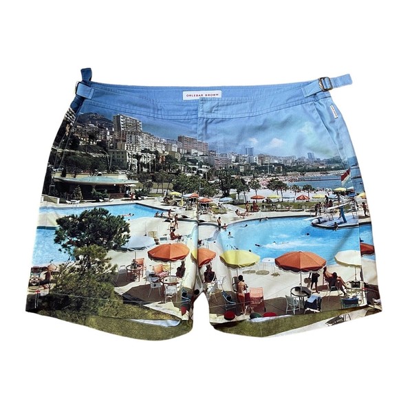 Orlebar Brown Other - Orlebar Brown Bulldog Mens Swim Trunks Size 36 Monte Carlo Resort Print 6” EUC